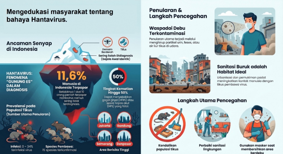 Edukasi tentang Hantavirus. (Kemenkes RI)