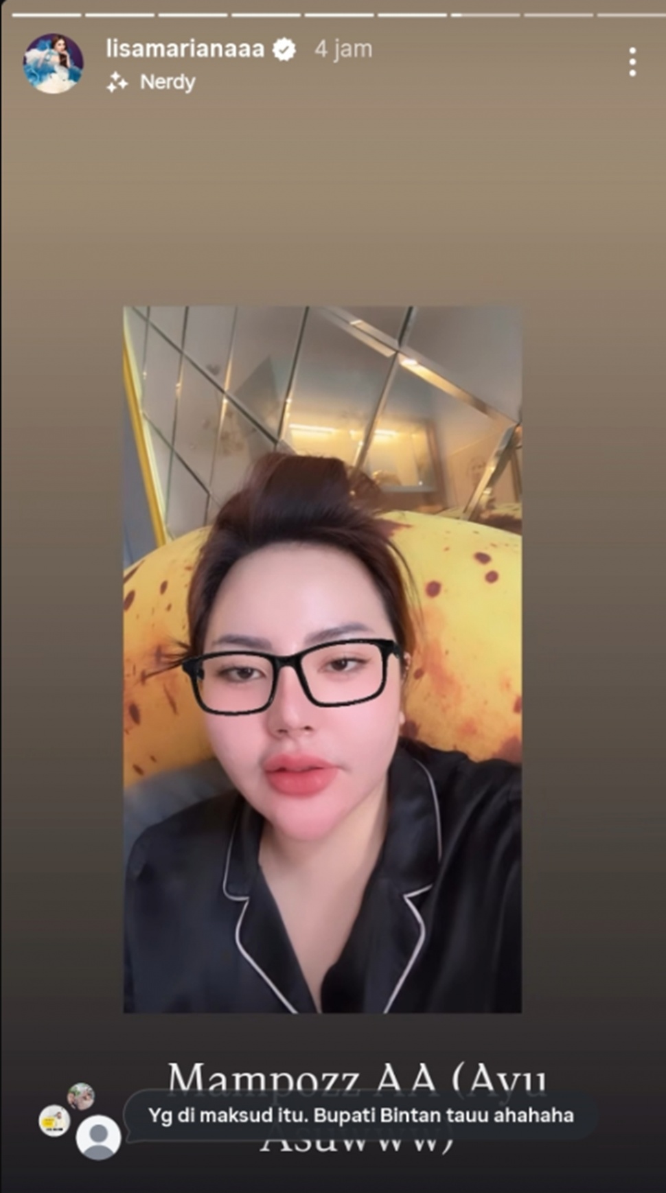 Unggahan Lisa Mariana soal Ayu Aulia [Instagram]