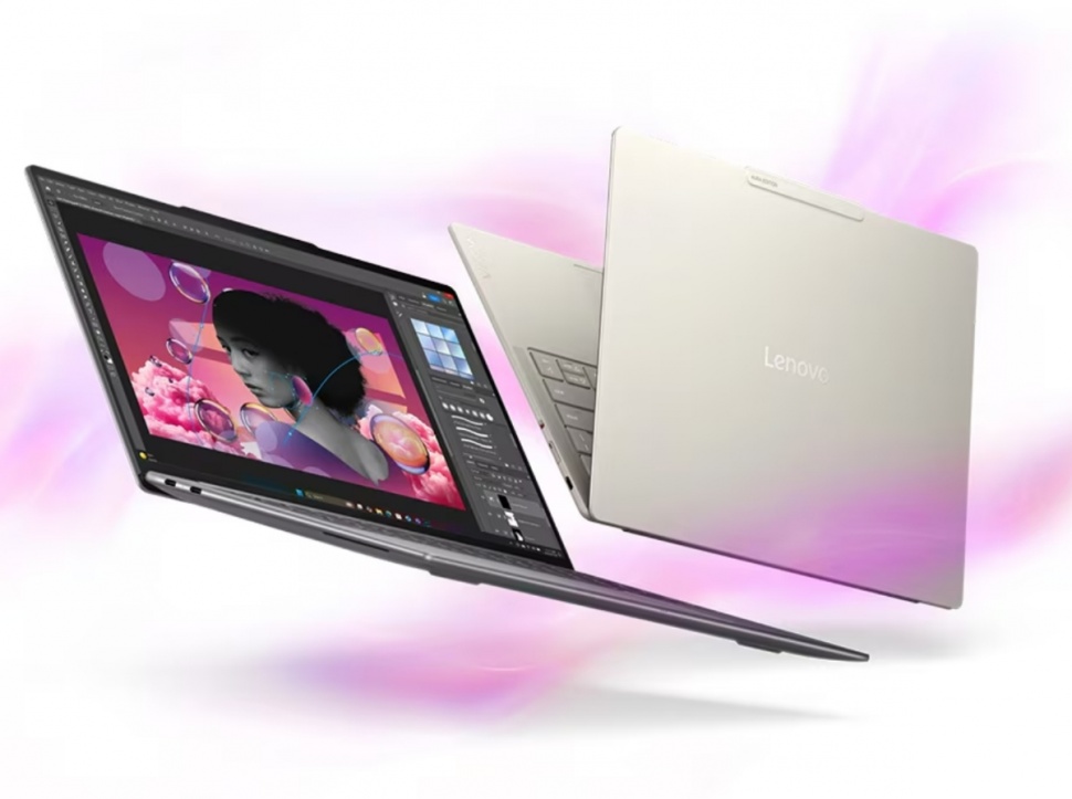 Lenovo Yoga Slim 7i Aura Edition nomor model 14IPH11 dengan Prosesor Intel Panther Lake. (Lenovo)