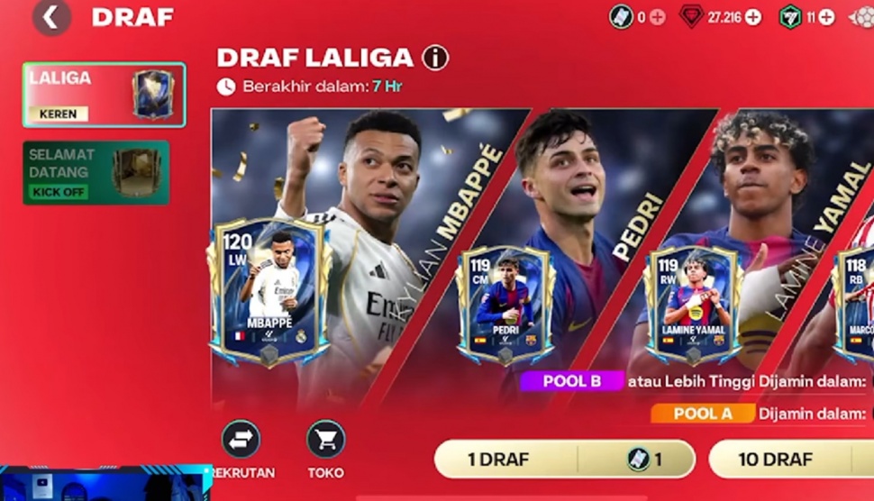Bocoran pemain LaLiga di game FC Mobile (Youtube)