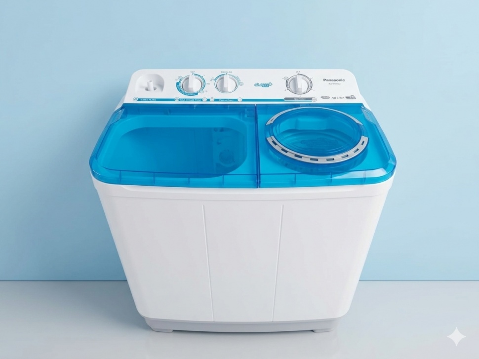 Mesin cuci Panasonic NA-W96FC2. (Suara.com Rezza Rachmanta, Gemini AI)