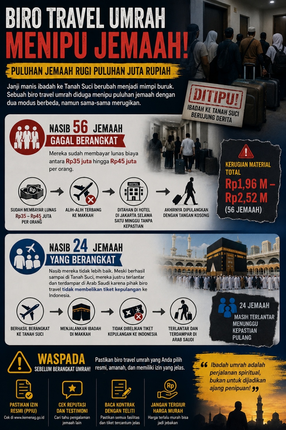 Infografis penipuan umrah di Temanggung. [Dok Suara.com]