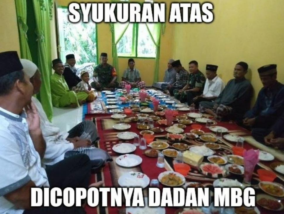 Meme Dadan BGN viral di media sosial. (X @PolJokesID)