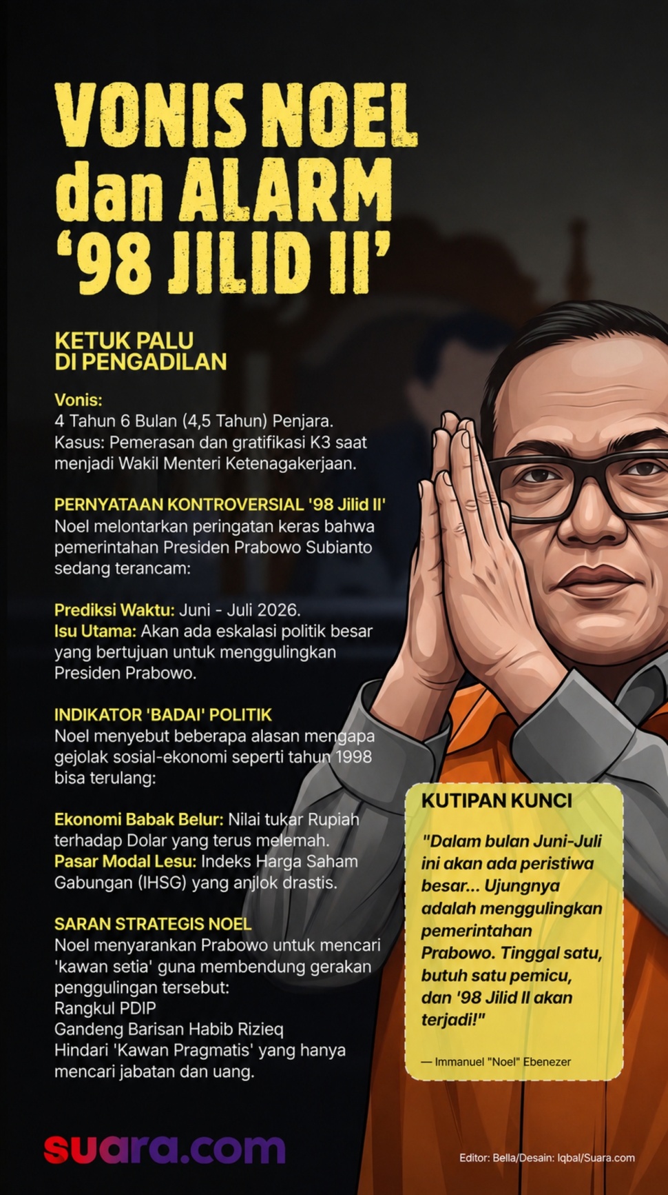 Infografis pernyataan Noel soal '98 Jilid II'. [Suara.com/Iqbal]