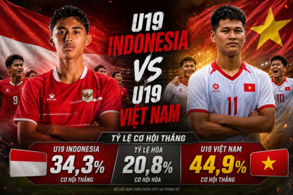 Peluang menang Timnas Indonesia U-19 vs Vietnam di Piala AFF U-19 2026 (The Thao247)