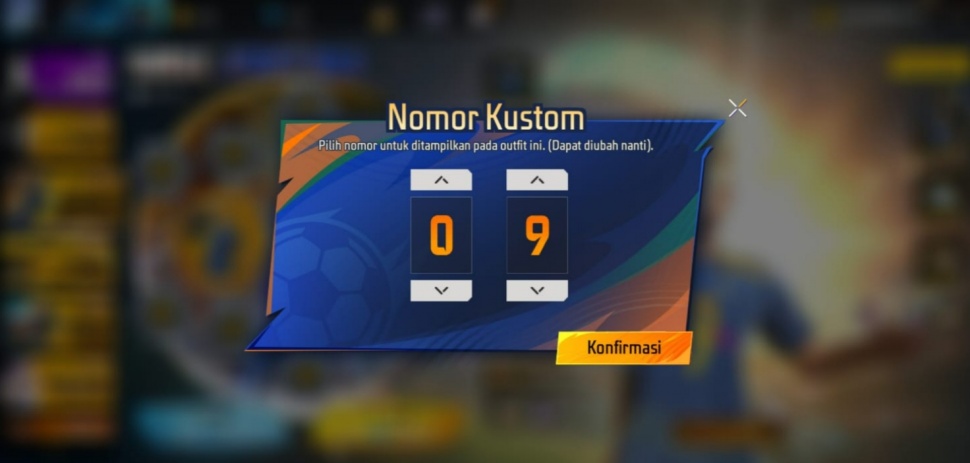 Jersey bola di FF bisa dikustomisasi. (ist)