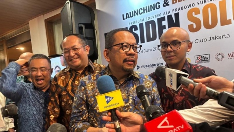 Kepala Badan Komunikasi Pemerintah M. Qadari dalam peluncuran buku Presiden Solusi di University Club, Jakarta, Senin (8/5/2026). (Suara.com/Lilis Varwati)