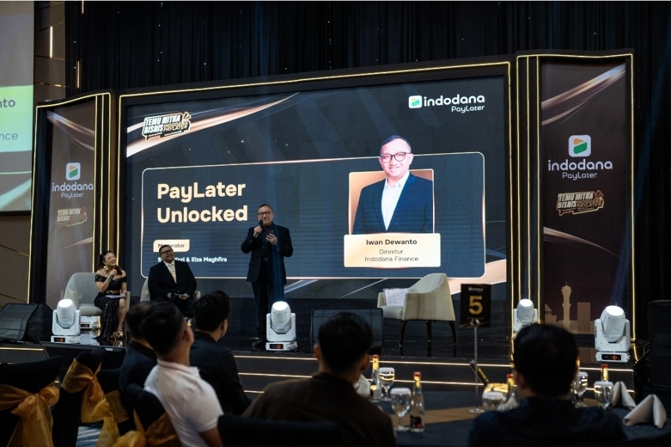 Direktur Indodana Finance, Iwan Dewanto, dalam acara Temu Mitra Bisnis Indodana PayLater. (Dok. Ist)
