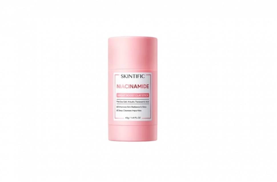 SKINTIFIC Niacinamide Bright Boost Clay Stick (Shopee)