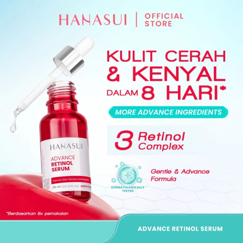 Serum Retinol Hanasui, Hanasui Advance Retinol Serum. (Shopee Hanasui Official Shop)
