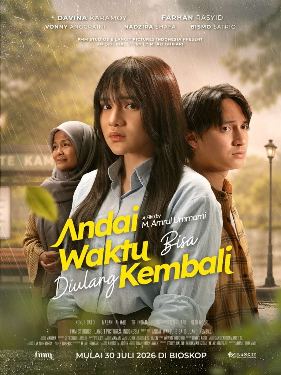 Poster film Andai Waktu Bisa Diulang Kembali dibintangi Davina Karamoy, Farhan Rasyid, dan Vonny Anggraini siap tayang di bioskop pada 30 Juli 2026. [Instagram]