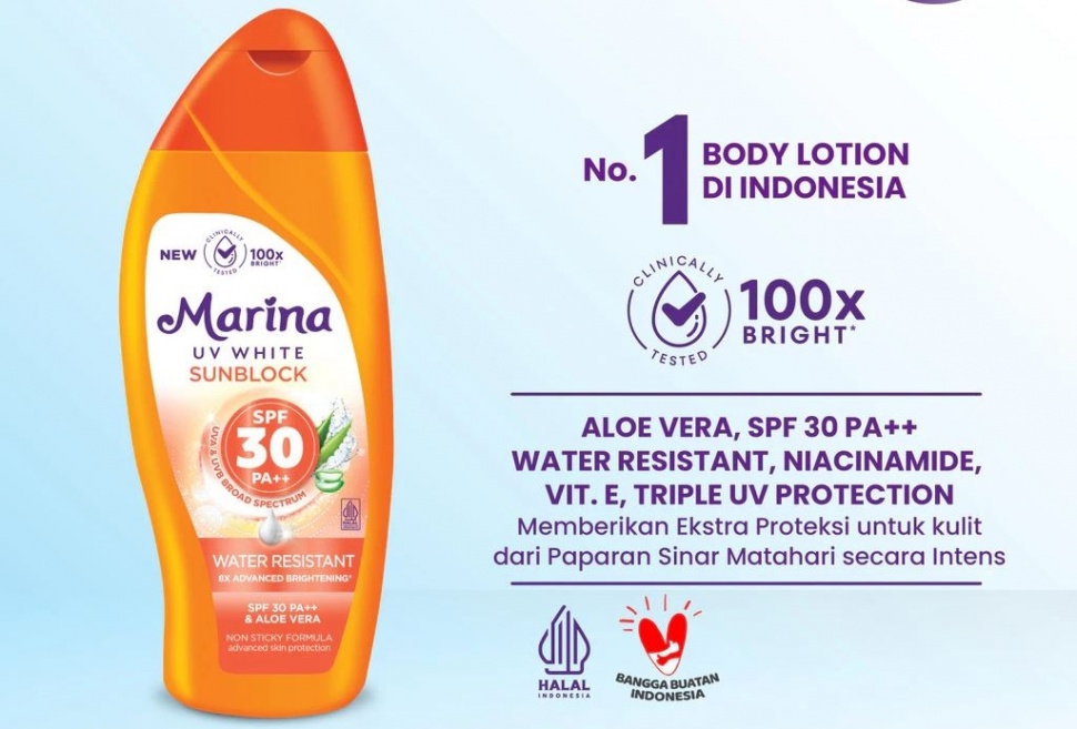 Marina UV White Sunblock. (Shopee/Marina Official Shop)