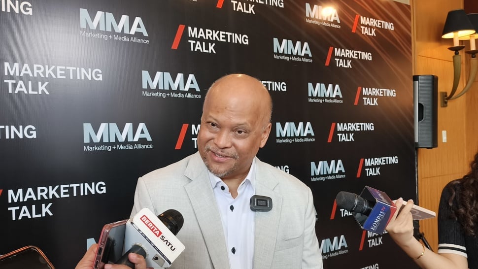 Komisaris PT Ilthabi Rekatama Ilham Akbar Habibie menyampaikan pandangannya mengenai penguatan SDM, industri, dan kemandirian teknologi di sela MMA Marketing Talk Indonesia 2026. (Suara.com/Mohammad Rhadzaki Ramadhan)