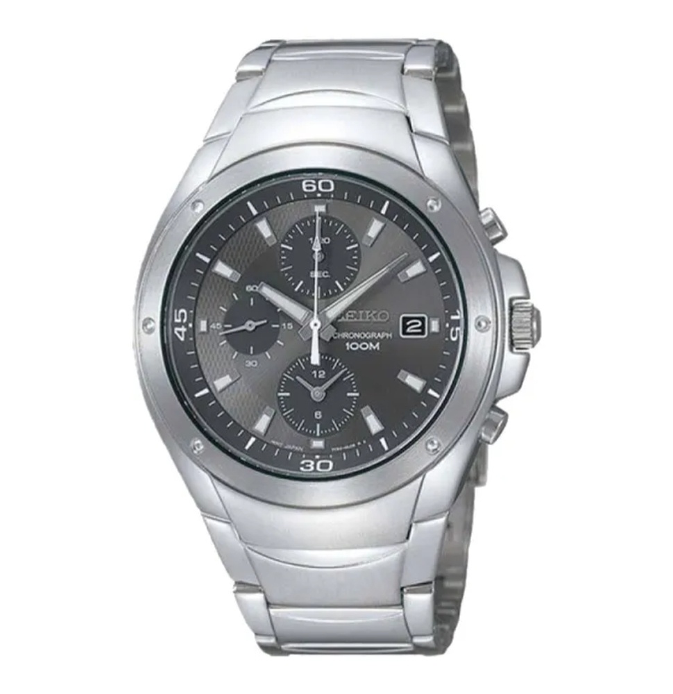 Seiko Chronograph SND779P1 Grey Dial Stainless Steel Strap