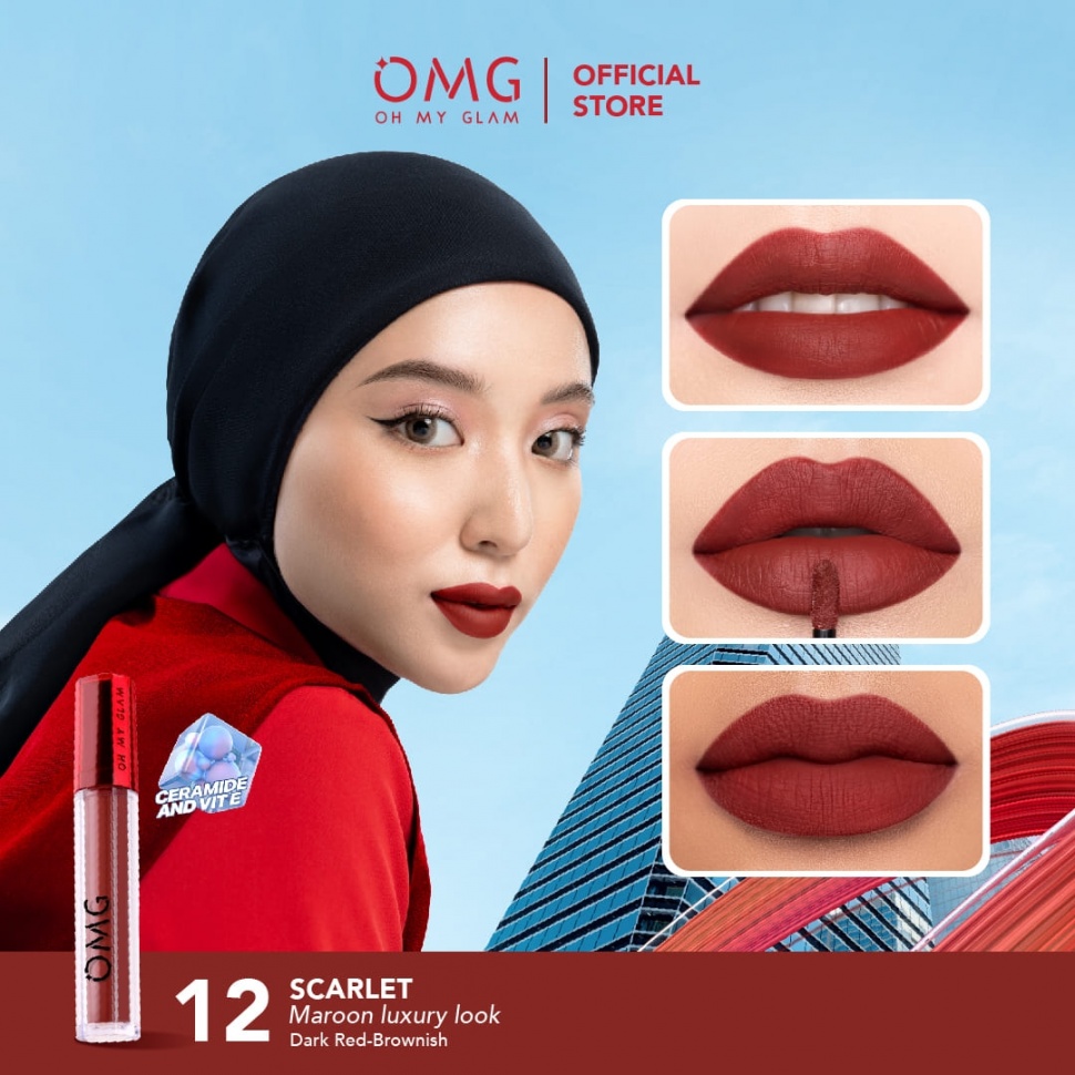 Oh My Glam Mattelast Lip Cream - 12 Scarlet [OMG]