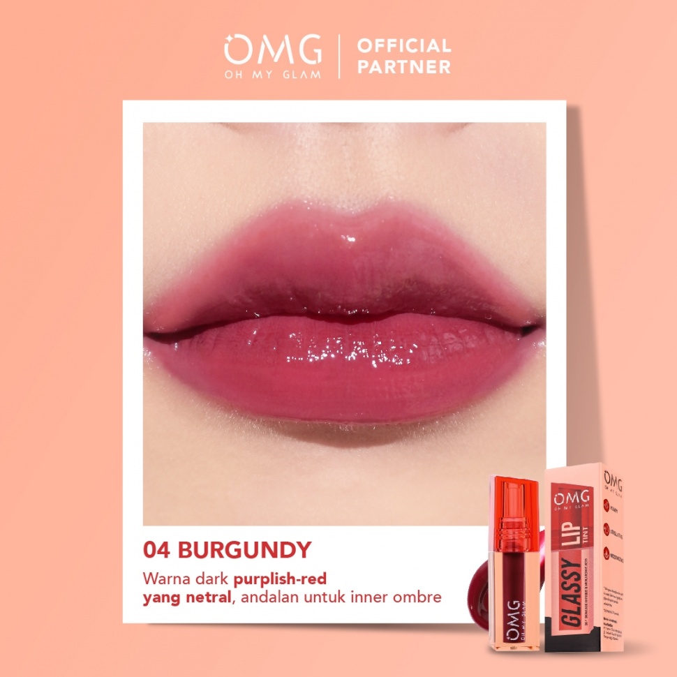 Oh My Glam Glassy Lip Tint - 04 Burgundy [OMG]