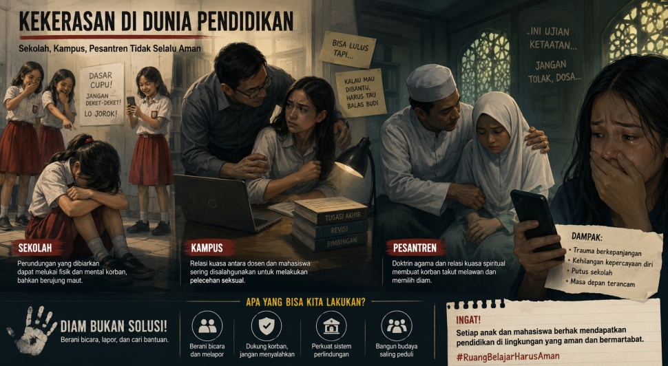 Ilustrasi kekerasan di dunia pendidikan. [Dok Suara.com]