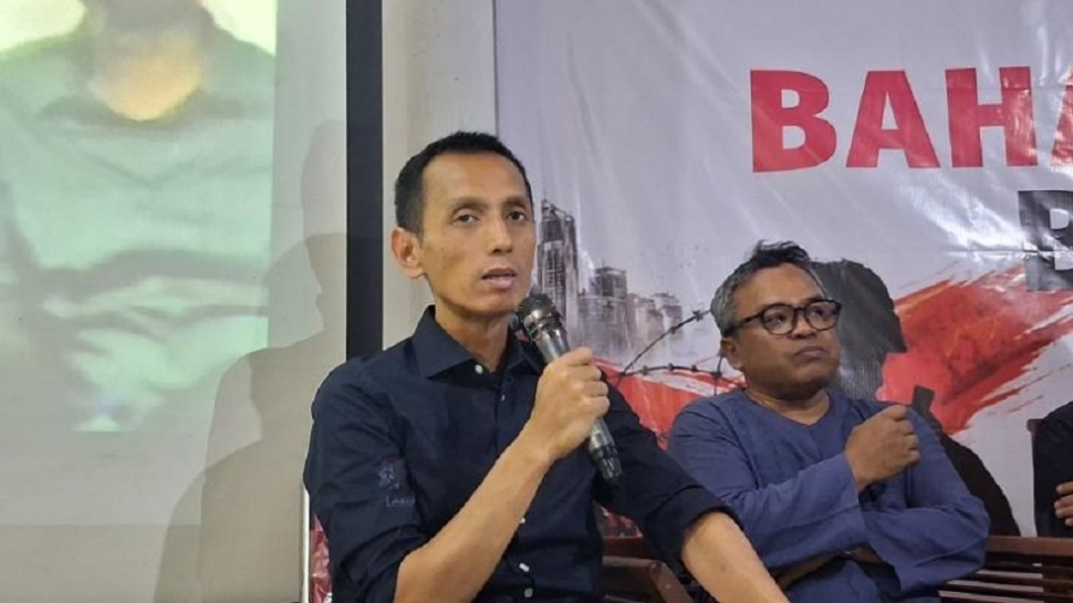 Petisi dan Diskusi Publik "Bahaya Remiliterisasi Bagi Demokrasi", Kantor Imparsial, Jakarta, Rabu (29/7/2026). (Suara.com/Cornelius Juan Prawira)