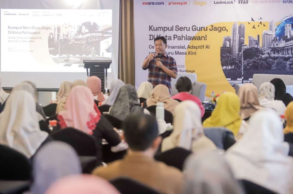 Kumpul Seru Guru Jago yang digelar Suara.com bersama Bank Jago di Kota Pahlawan, Sabtu (1/8/2026).