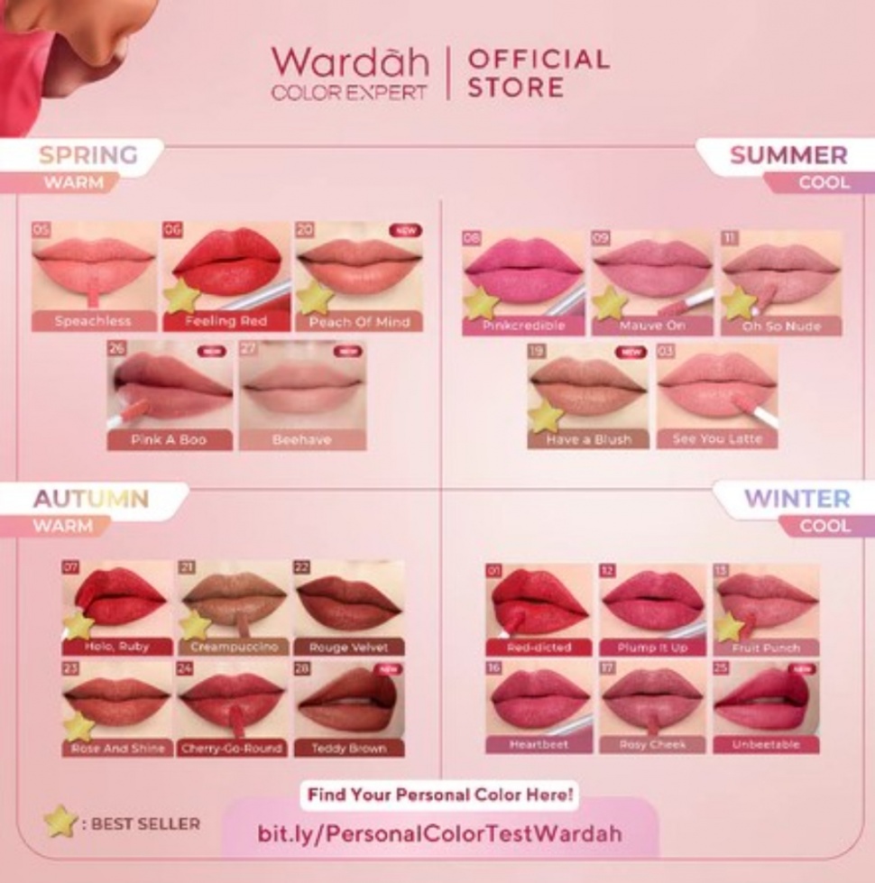 Warna lipstik Wardah Exclusive Matte Lip Cream