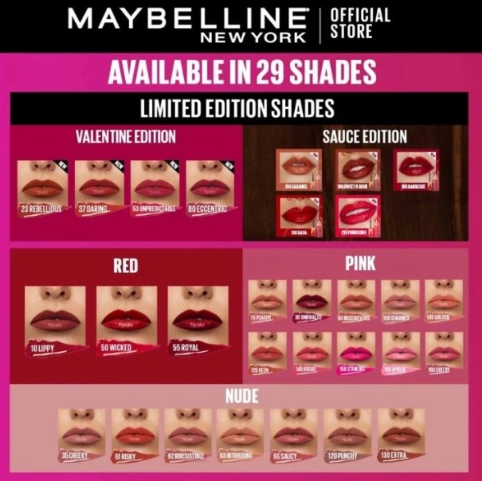 Warna lipstik Maybelline Vinyl Matte Ink