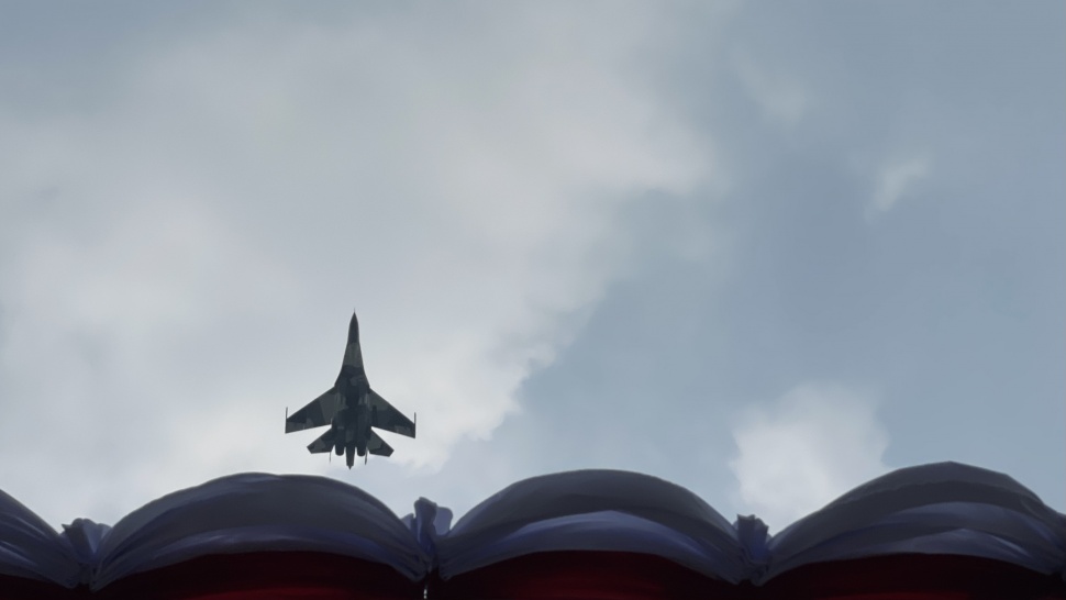 Jet Tempur Rafale Terbang Rendah Jelang HUT RI ke-81. (Suara.com/Novian)