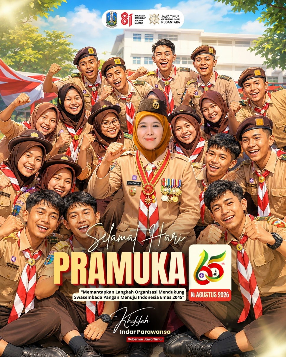 Pramuka Jawa Timur diajak menjadi penggerak swasembada pangan.(Dok: Pemprov Jatim)