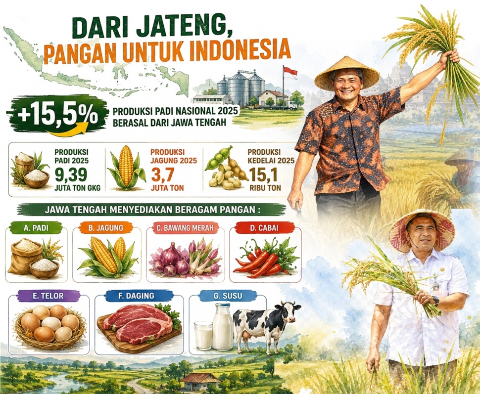 Infografis hasil panen Jawa Tengah. [Dok Humas