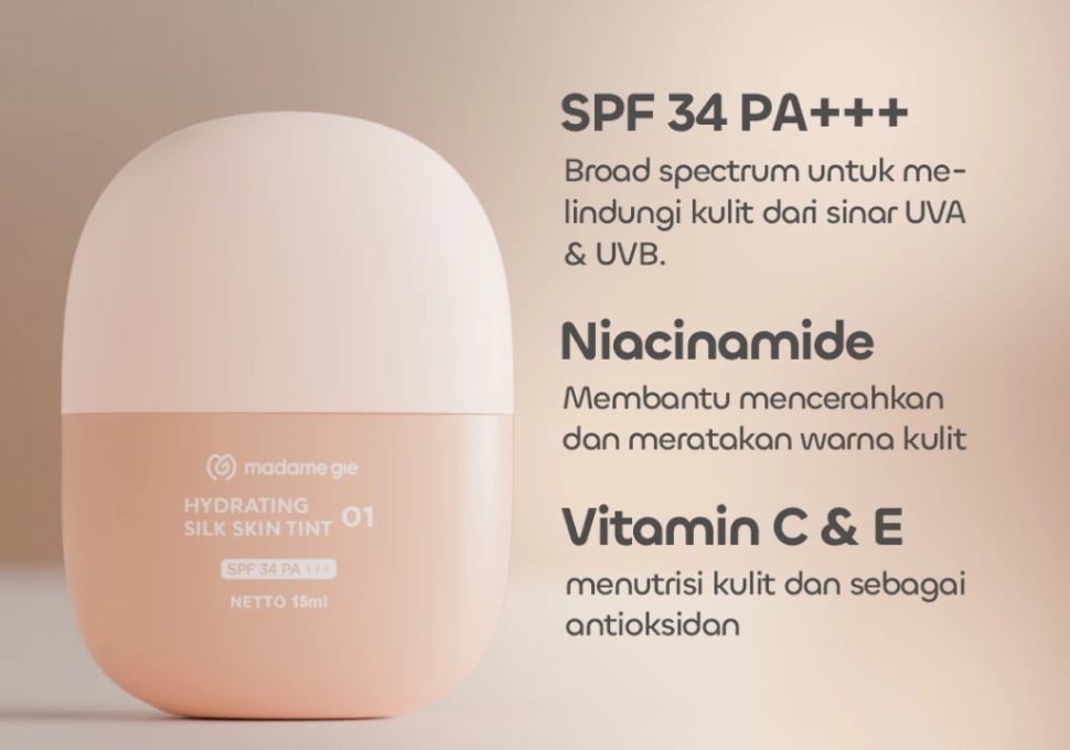 Madame Gie Hydrating Silk Skin Tint SPF34 PA+++