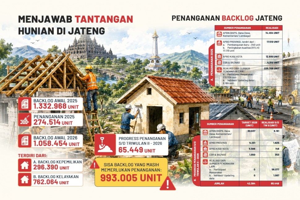 Infografis penanganan backlog Jateng. [Dok Humas]