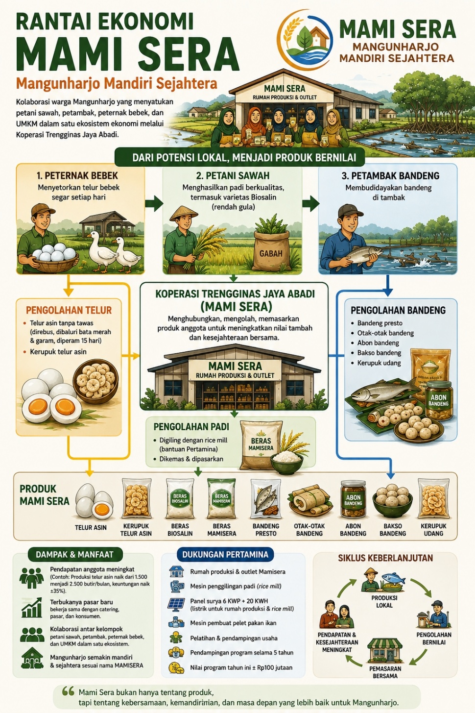 Infografis rantai ekonomi di Mami Sera.