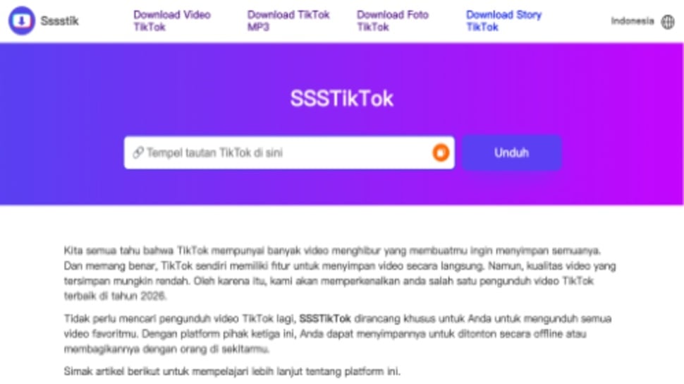 Ilustrasi SSSTikTok.