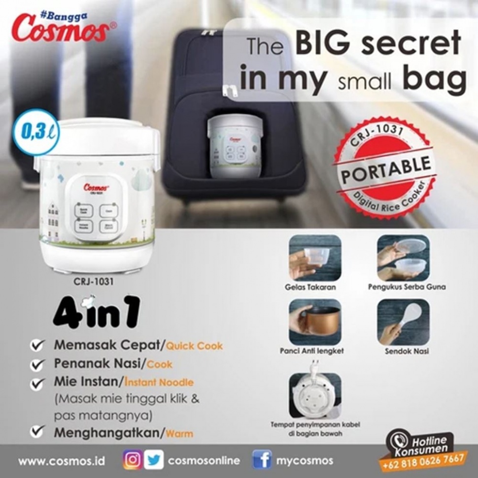 Cosmos Mini Digital Rice Cooker 0,3 L. (store.cosmos.id)