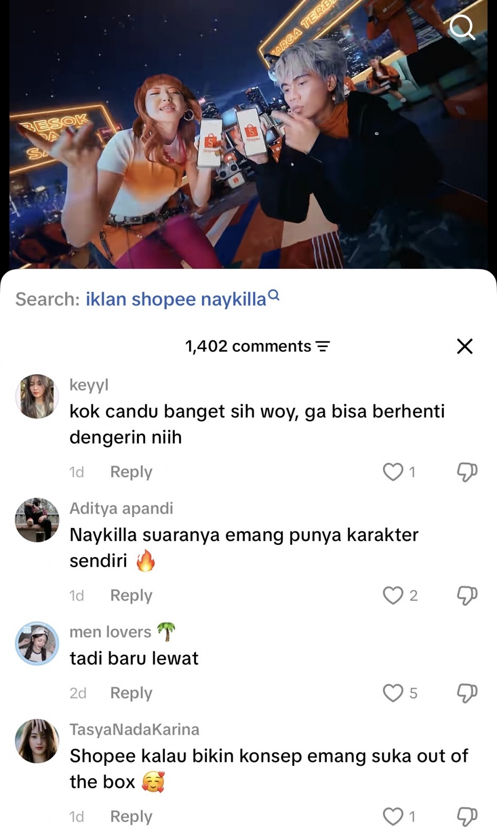 Naykilla dan Tenxi tampil dengan karakter khas masing-masing dalam iklan Shopee 9.9 Super Shopping Day yang mengusung nuansa visual playful dan Y2K. (Dok. Shopee)