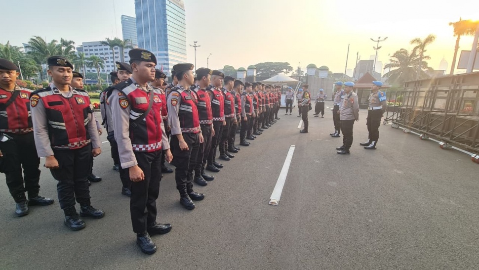 Antisipasi Demo Besar, 18.504 Personel Disiagakan di Jakarta Pusat. (Humas Polres Metro Jakarta Pusat)