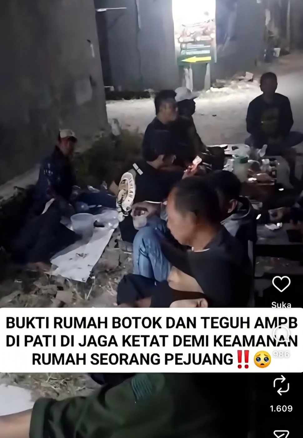 Rumah Koordinator AMPB Botok Dijaga Warga Pati (tangkap layar)