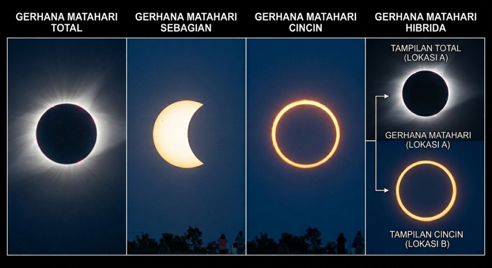 Ilustrasi Gerhana Matahari. (Gemini AI)
