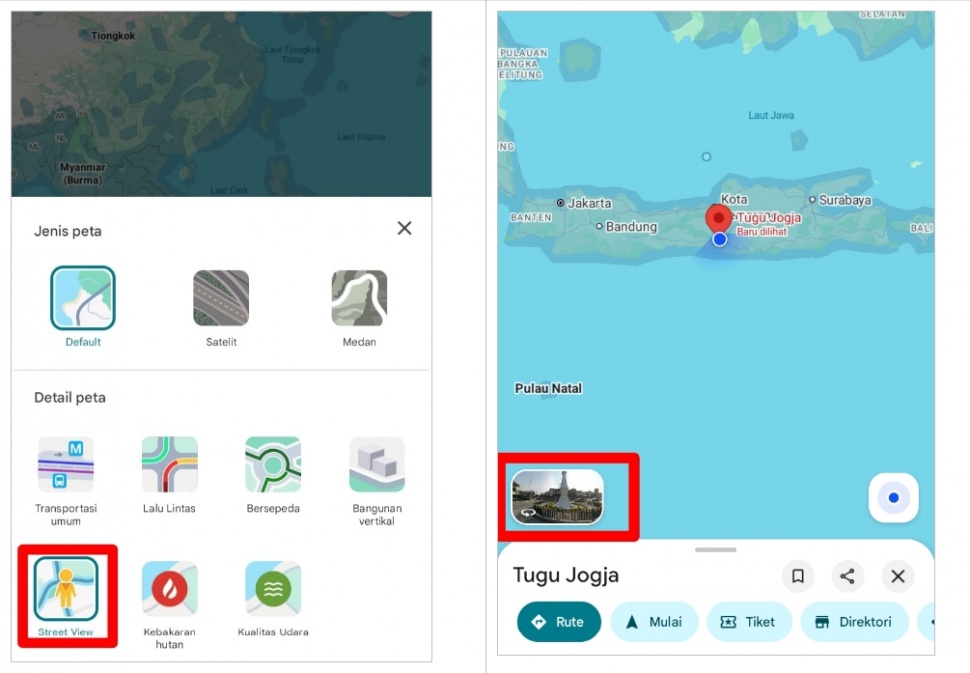Panduan fitur Google Maps. [Suara.com/ Muhammad Ikhwan Nur Ariyansyah]