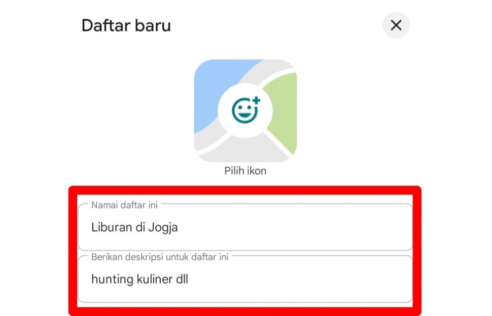 Panduan fitur Google Maps. [Suara.com/ Muhammad Ikhwan Nur Ariyansyah]