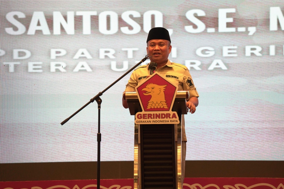 Sekretaris DPD Partai Gerindra Sumut yang juga Wakil Ketua Komisi XIII Sugiat Santoso, [Ist]
