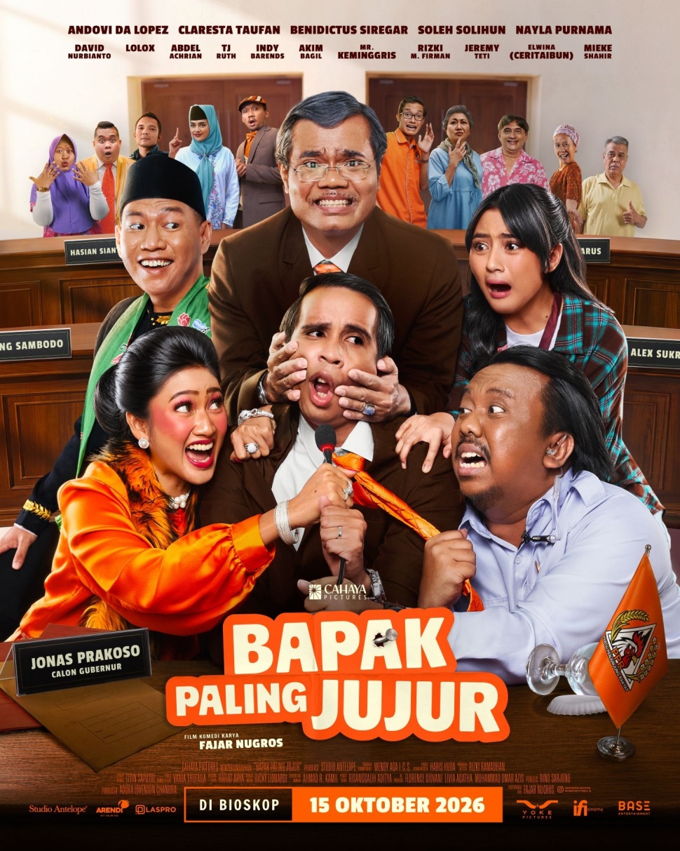 Poster film Bapak Paling Jujur yang dijadwalkan tayang di seluruh bioskop Indonesia mulai 15 Oktober 2026. (Dok. Bapak Paling Jujur)