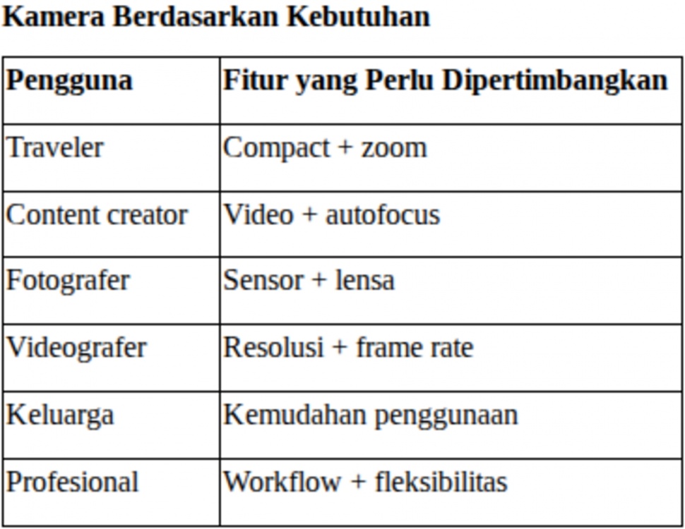 Ilustrasi kamera yang dibutuhkan. (Dok: Panasonic)