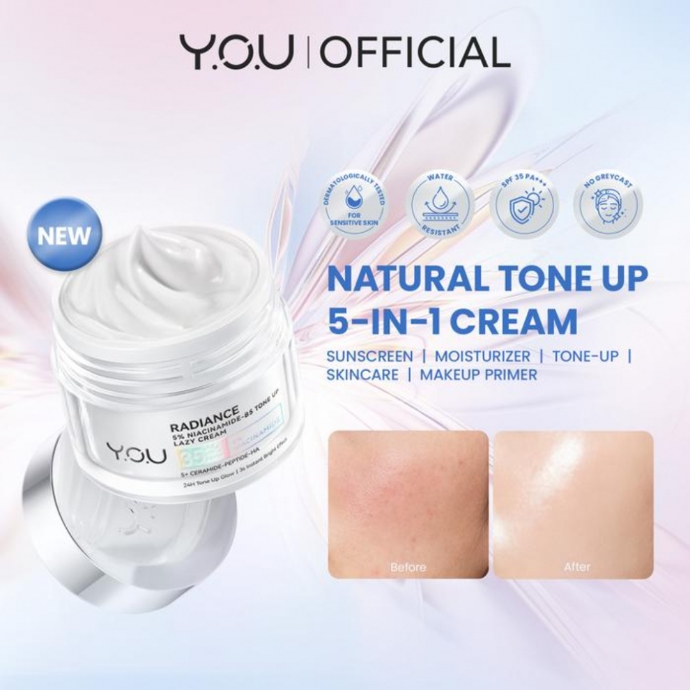 Y.O.U Radiance 5% Niacinamide-B5 Tone Up Lazy Cream