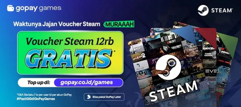 Layanan top up steam wallet di GoPay Games. (Dok: RankPillar)