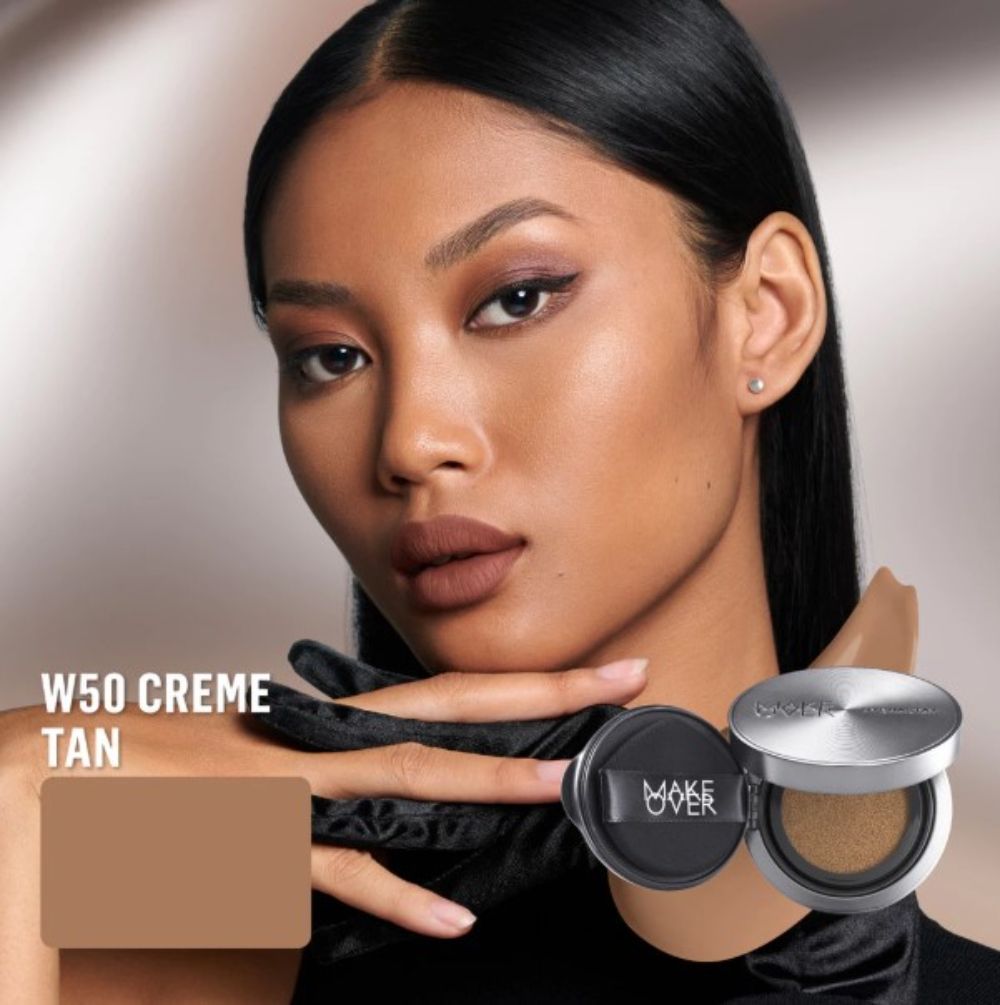 MAKE OVER Hydrastay Prismatic Glass Cushion W50 Creme Tan