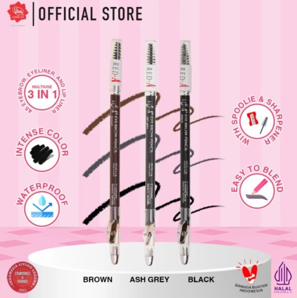 Red-A 3-in-1 Eye Brow Pencil