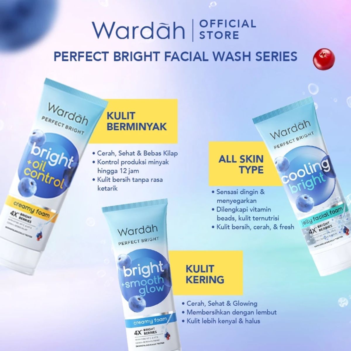 Wardah Cooling Bright Jelly Facial Foam (Brand)