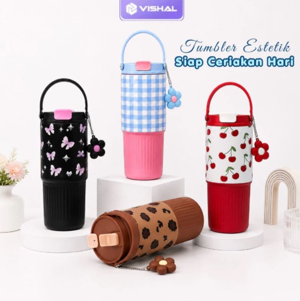 VISHAL Tumbler Aesthetic 2-in-1 SUS 316