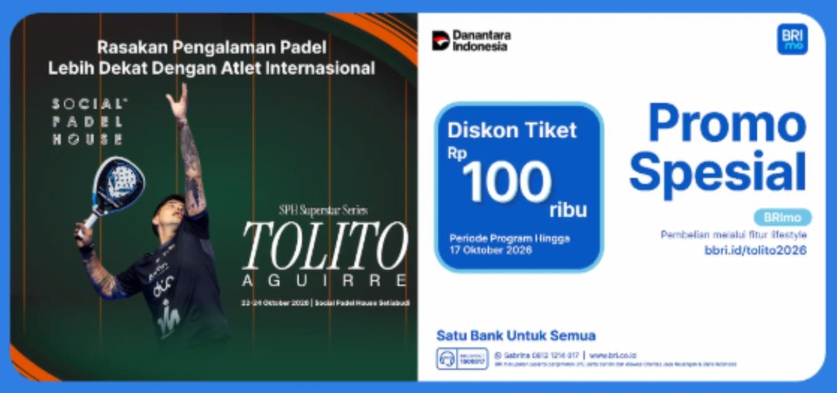 Tersedia diskon pembelian tiket All Star Exhibition Match sebesar Rp100.000 melalui BRImo. (Dok: BRI)