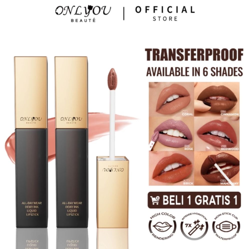 ONLYOU All-Day Wear Dewy Ink Liquid Lipstik Transferproof